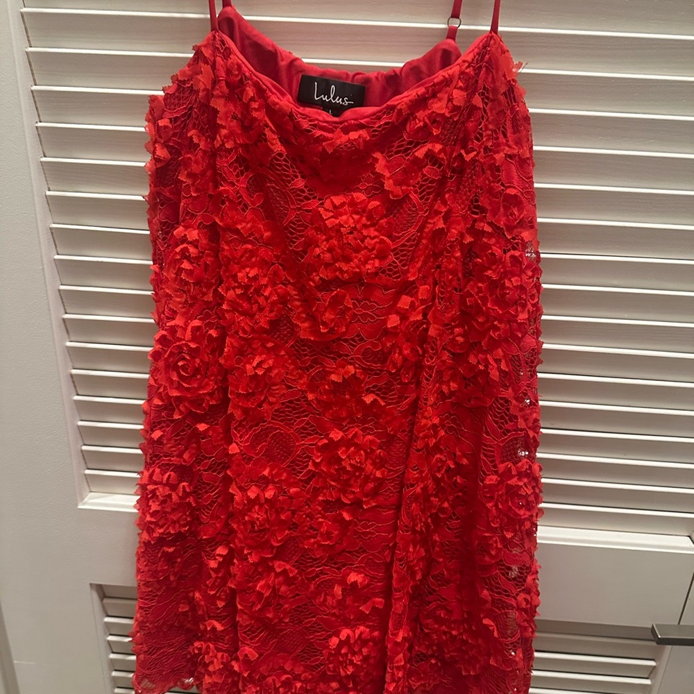 Lulus Red Lace Mini Dress